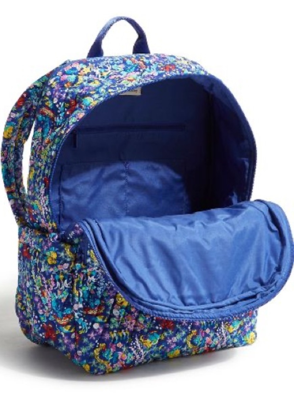 Vera Bradley Kids Navy Multicolor Little Mermaid Underwater Floral Backpack - Picture 2 of 9